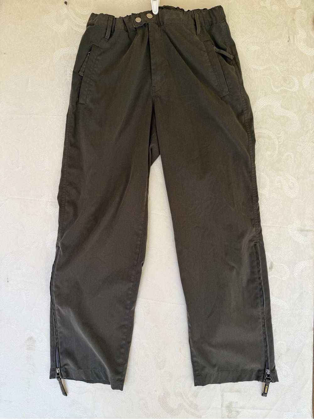 Diesel Cargo Pants in Dark Olive Green with Zip Hems